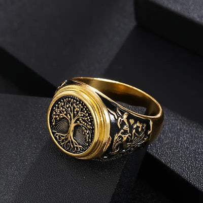 Golden Tree of Life Seal Ring