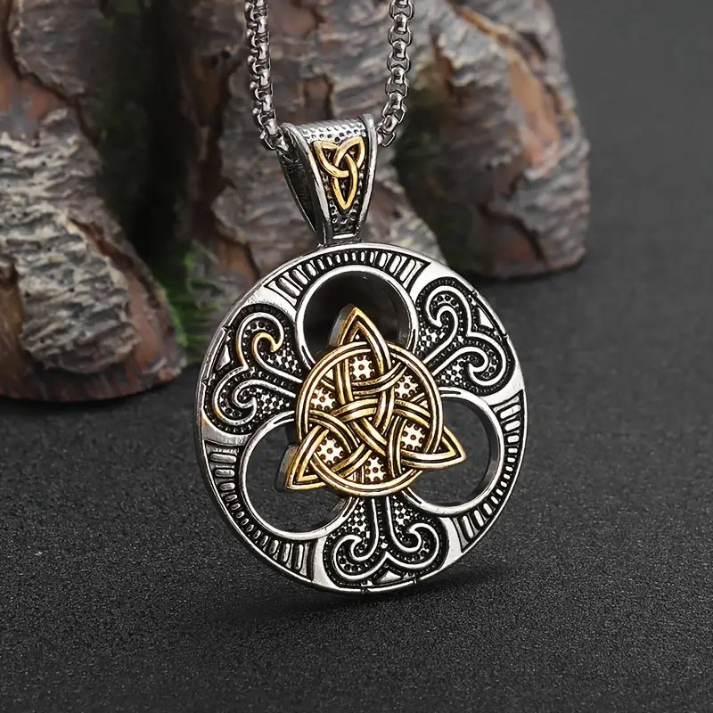 Tribal Emblem Gold & Silver Necklace