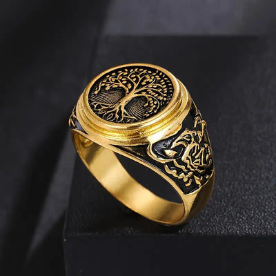 Golden Tree of Life Seal Ring