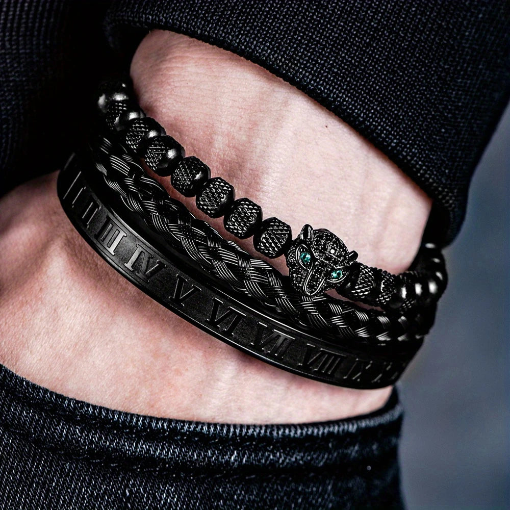 Black Leopard Bracelet Set