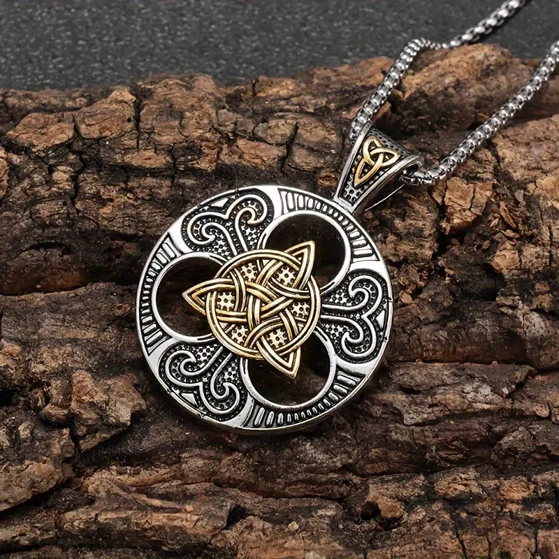 Tribal Emblem Gold & Silver Necklace