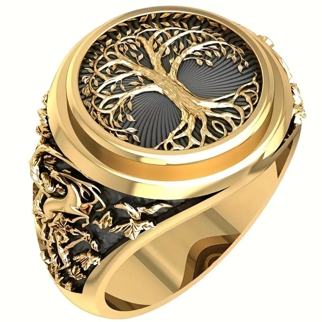 Golden Tree of Life Seal Ring