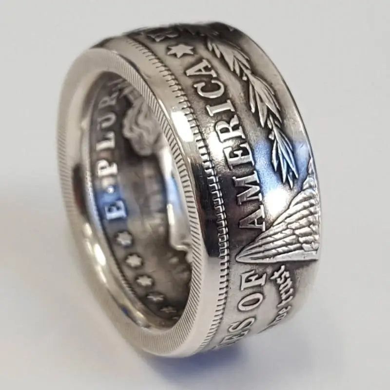 Antique Dollar Sign Silvered Ring