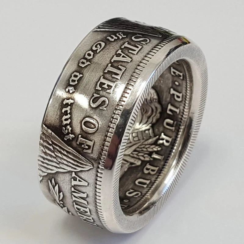 Antique Dollar Sign Silvered Ring