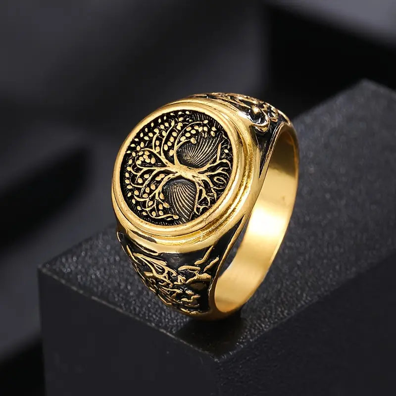 Golden Tree of Life Seal Ring