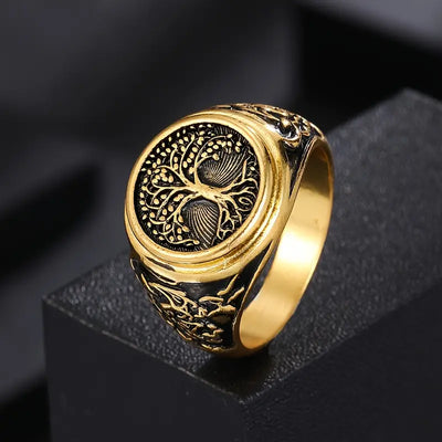 Golden Tree of Life Seal Ring