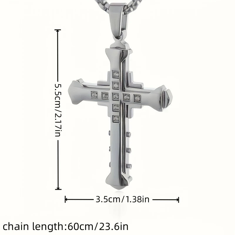 Bright Dark Cross Necklace