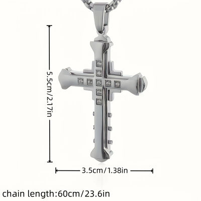 Bright Dark Cross Necklace