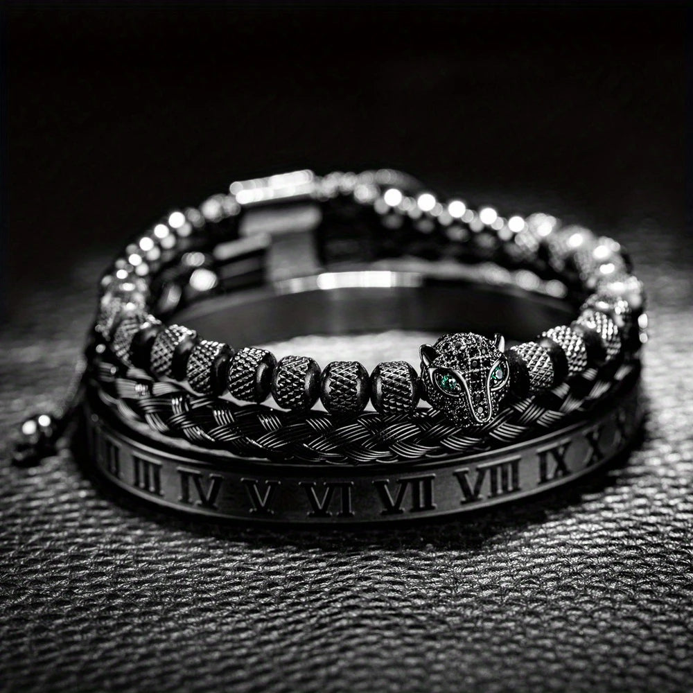 Black Leopard Bracelet Set