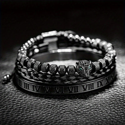 Black Leopard Bracelet Set