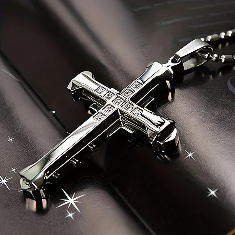 Bright Dark Cross Necklace
