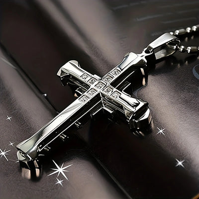 Bright Dark Cross Necklace