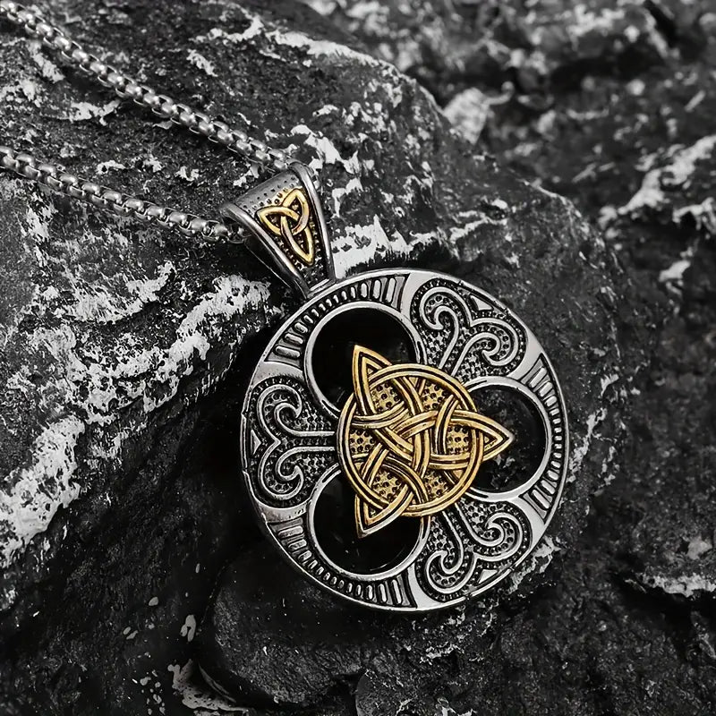 Tribal Emblem Gold & Silver Necklace