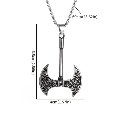 Silvered Axe Necklace