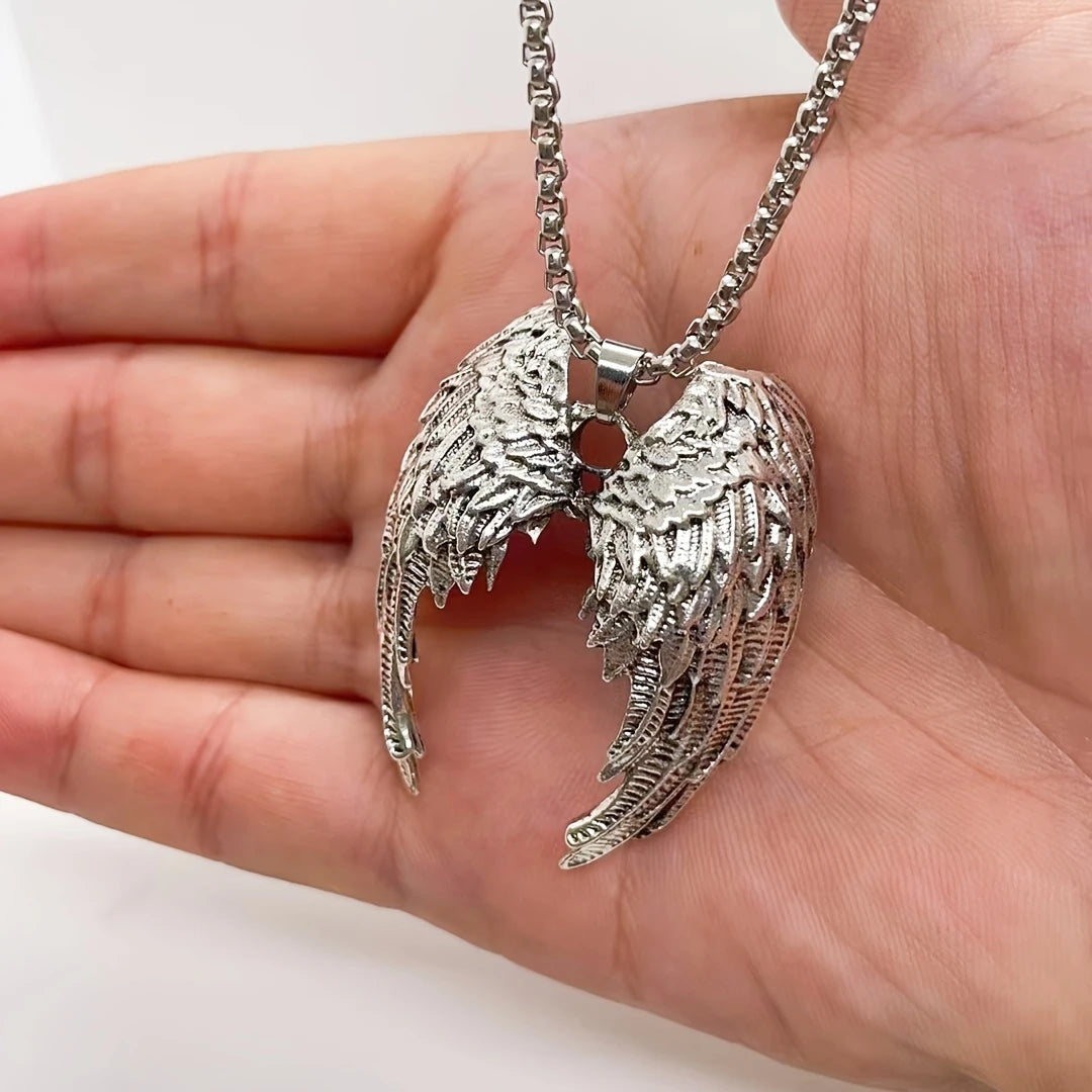 Silver Angel Wings Necklace
